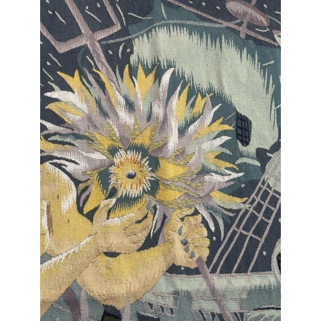 The Sunken Nave Tapestry from Aubusson, 1930s For Sale - Image 12 of 18