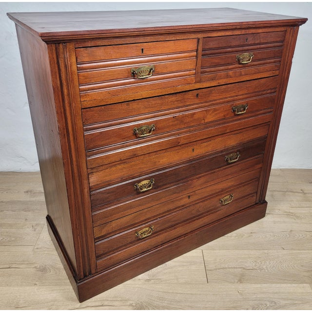 Edwardian Chest of Drawers in Walnut, 1910s For Sale - Image 3 of 18