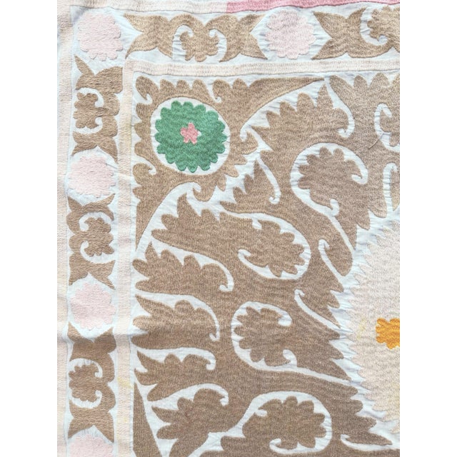 Uzbek Suzani Wall Tapestry For Sale In New York - Image 6 of 7
