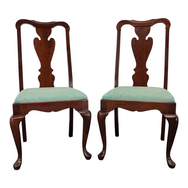 Pennsylvania House Solid Cherry Queen Anne Dining Side Chairs Pair 1