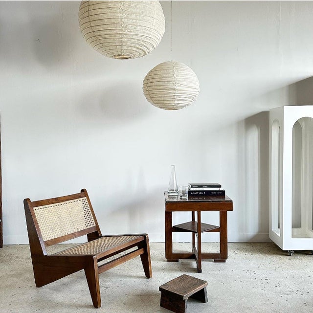 Japanese-Style Rattan and Natural Linen Pendant Light, 1980s For Sale - Image 3 of 17