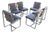 Set of Six 1980s Chrome Cantilever Dining Chairs in Gray Velvet For Sale