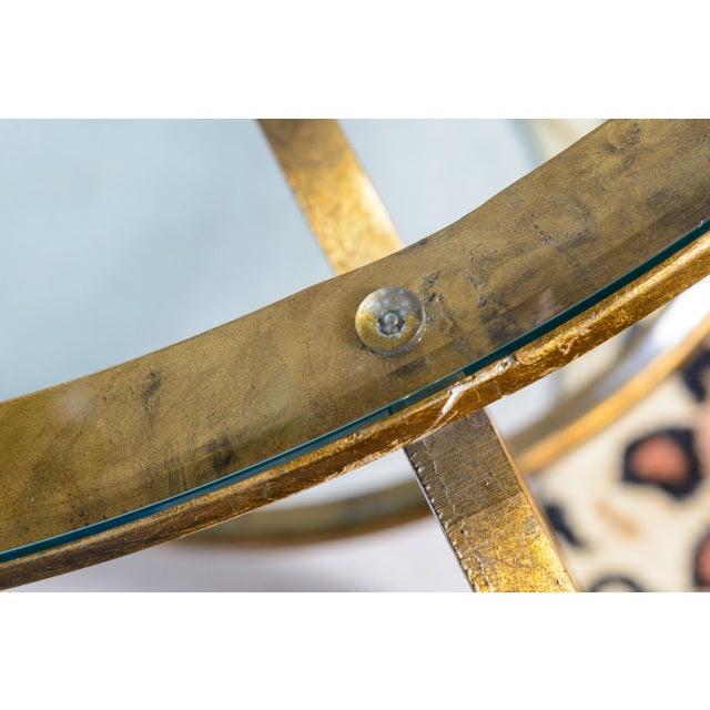 Hollywood Regency Gilt Center Table, Two Tier Glass Top For Sale - Image 10 of 13