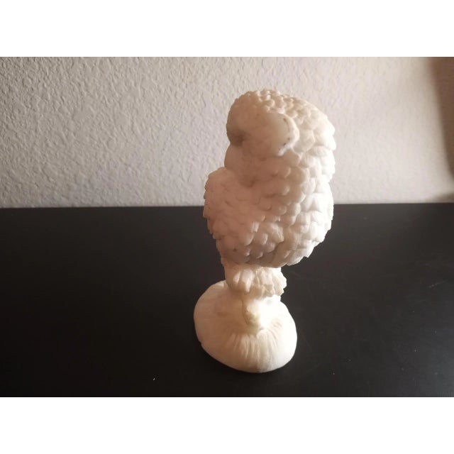 Contemporary Alabaster White Owl Figurine For Sale - Image 3 of 6