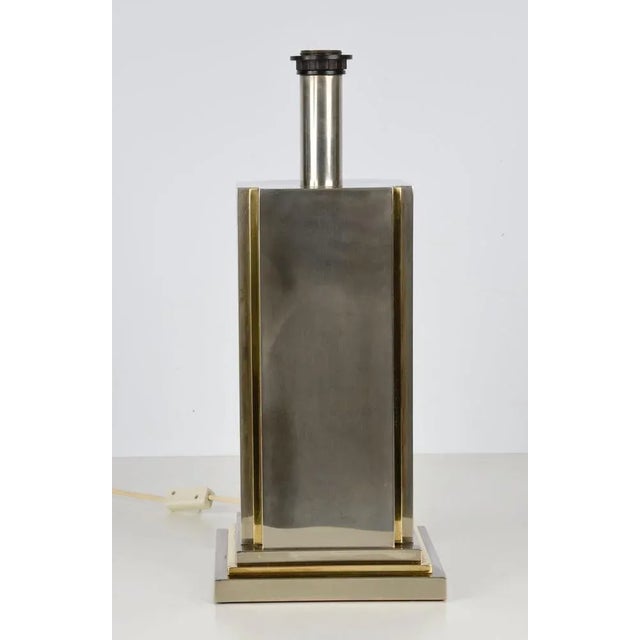 Silver Italian Steel & Brass Table Lamp by Carlo Venturini for Bottega Del Lume, 1970s For Sale - Image 8 of 18
