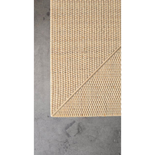 1980s Coastal Modern Rattan Wrapped Square Coffee Table For Sale - Image 9 of 11