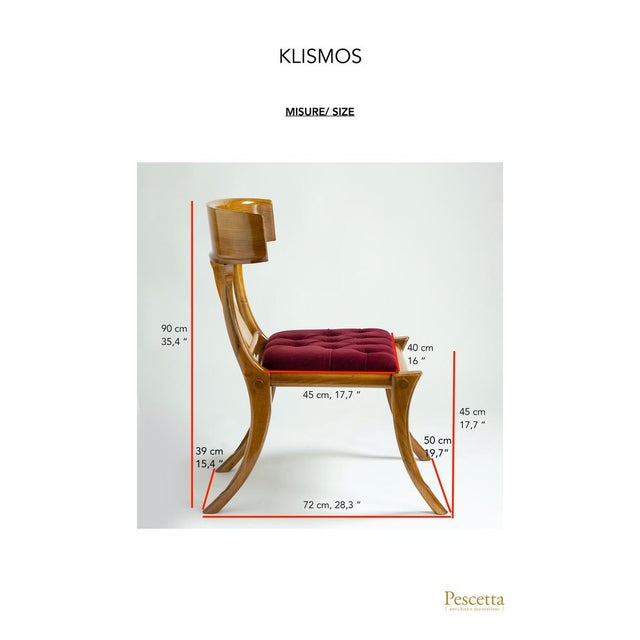 Walnut and Leather Klismos Chairs from Pescetta Home Decoration, Set of 8 For Sale - Image 9 of 16