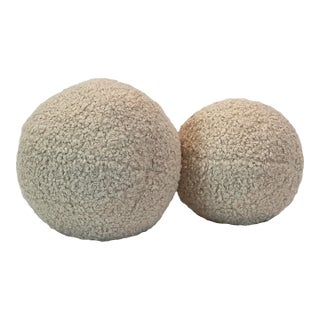 Bouclé Ball Pillows - A Set For Sale