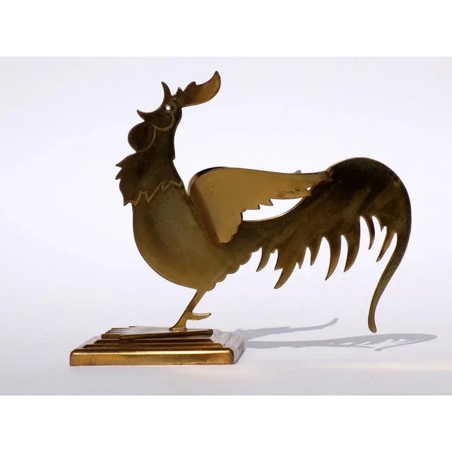 Gallo in Metal Art Deco Guido Galbiati, Milan Italy, 1930 Excellent workmanship Manufacture brand with graphic symbol...