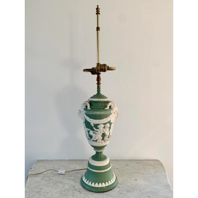 Antique Wedgwood Jasperware Ram's Head Table Lamp For Sale - Image 13 of 13