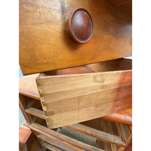 Brown Wooden Chest of Drawers, 1950s For Sale - Image 8 of 17