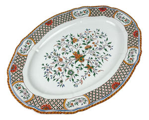 Large Vintage Oval Platter from Gien, 1990