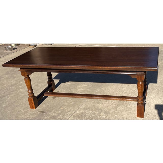 Vintage French Country Farm Dining Table For Sale - Image 4 of 11