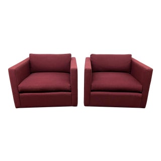 Late 20th Century Knoll Charles Pfister Arm Chairs, a Pair For Sale