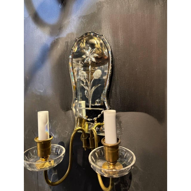 Edward F. Caldwell & Co. 1920 Caldwell Etched Mirror Sconces - Set of 2 For Sale - Image 4 of 7