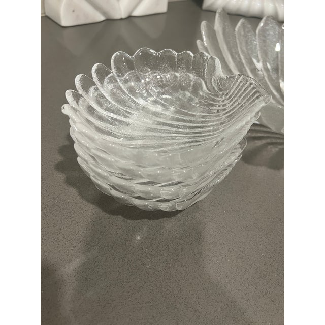 Glass 1980s Riedel Lead Crystal Glass Scalloped Bowl Set - 5pcs For Sale - Image 7 of 8
