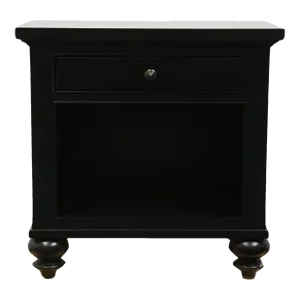 Michaels Furniture for Restoration Hardware Black Painted Contemporary Modern 31" Open Cabinet Nightstand