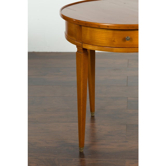 French Napoléon III 1850s Walnut Side Table with Single Drawer and Tapered Legs For Sale - Image 9 of 12
