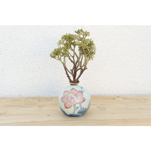 Hand-Painted Rose Motif Porcelain Vase For Sale In Los Angeles - Image 6 of 6