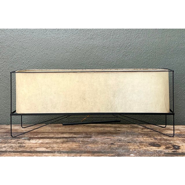 Mid-Century Modern Vintage MCM Long Parchment Table Lamp For Sale - Image 3 of 12