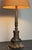 Polychrome wooden foot and bronze table lamp - The two old switches do not work and a new wiring with a switch was...