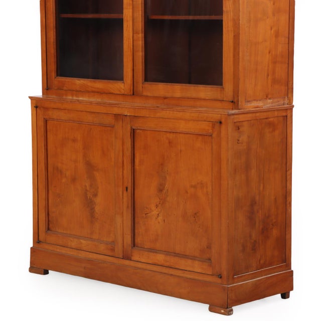 19th Century Italian Cherrywood Cabinet With Original Wavy Glass For Sale - Image 4 of 7