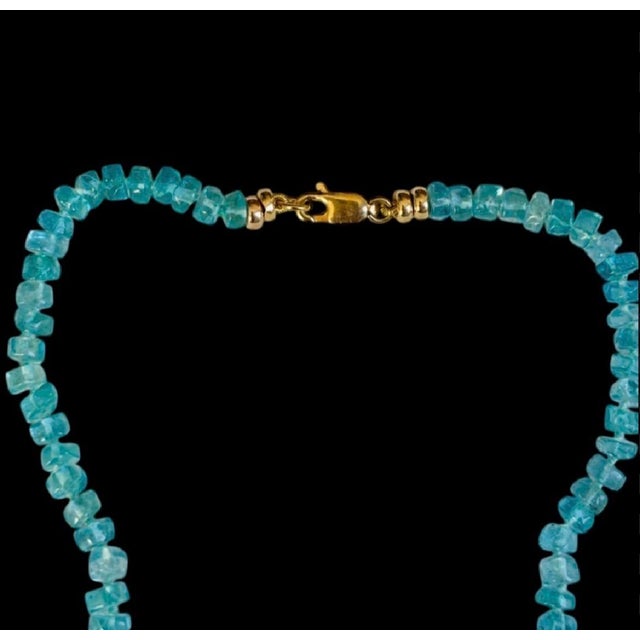 Apatite Pendant Necklace With 14k Gold For Sale - Image 9 of 12