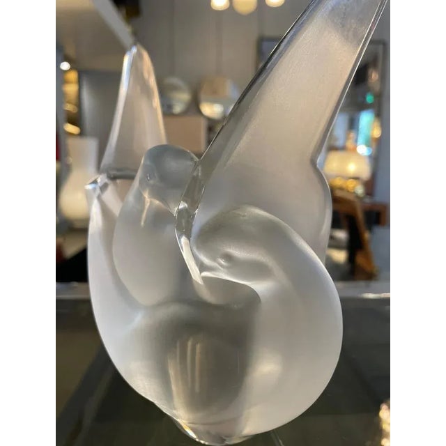 Frosted Crystal Vase fom Lalique, France, 1956 For Sale - Image 4 of 12