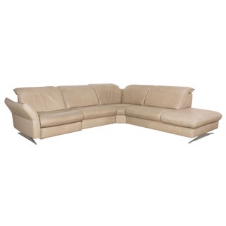 Davino Leather Corner Sofa from Hukla For Sale