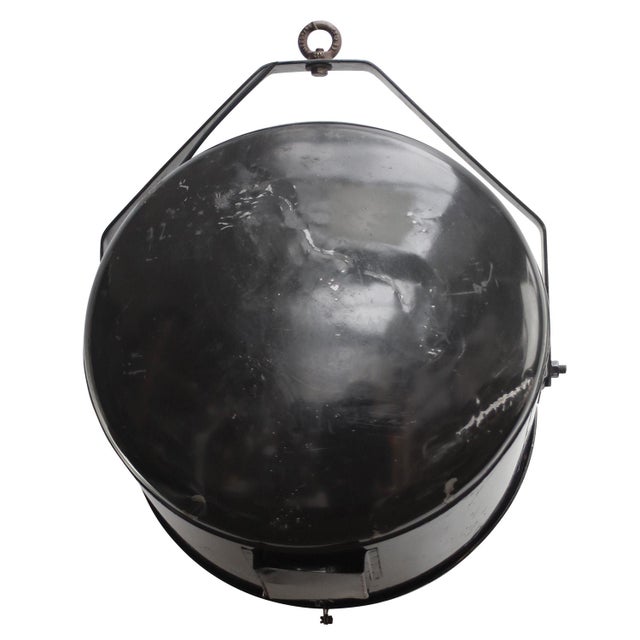 Industrial Black Metal and Mirrored Glass Spotlight Pendant Lamp For Sale - Image 6 of 7