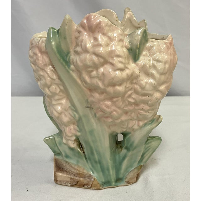 Shabby Chic 1940's McCoy Pottery Hyacinth Vase, Marked For Sale - Image 3 of 12