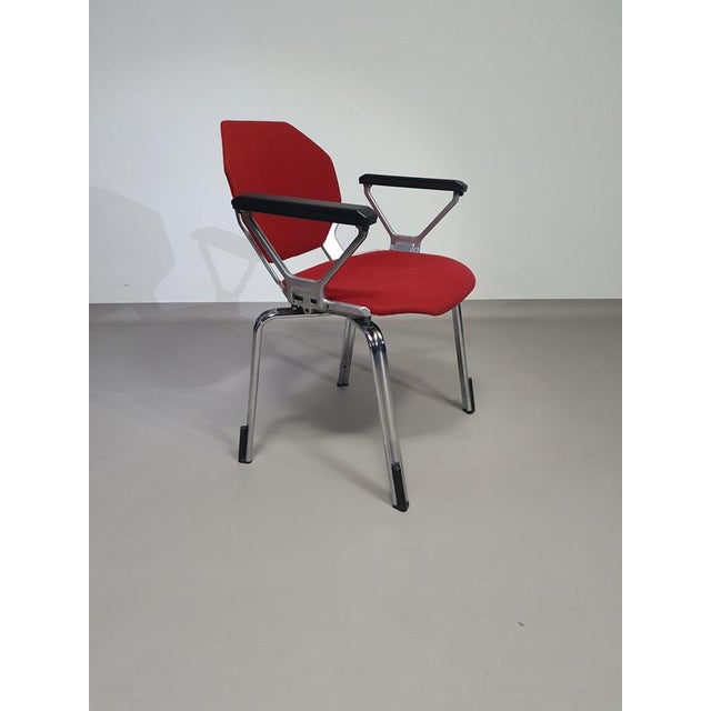 Hexagonal Metal Desk Armchairs by Froscher for Sitform, 1970s, Set of 4 For Sale - Image 9 of 18