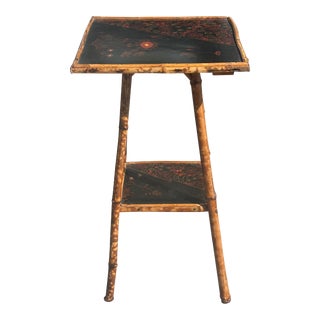 Antique English Chinoiserie Bamboo Side Table For Sale