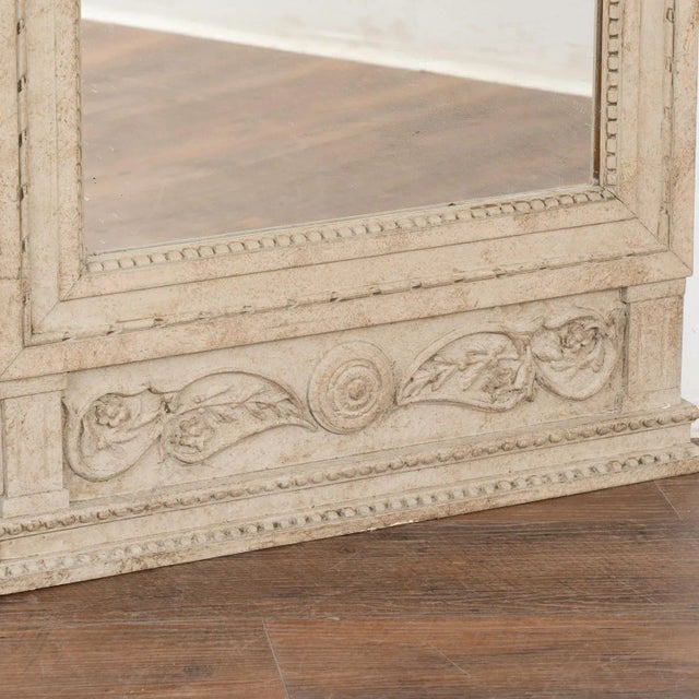 Tall White Painted Trumeau Mirror With Greek Figures, Sweden Circa 1900 For Sale - Image 9 of 10