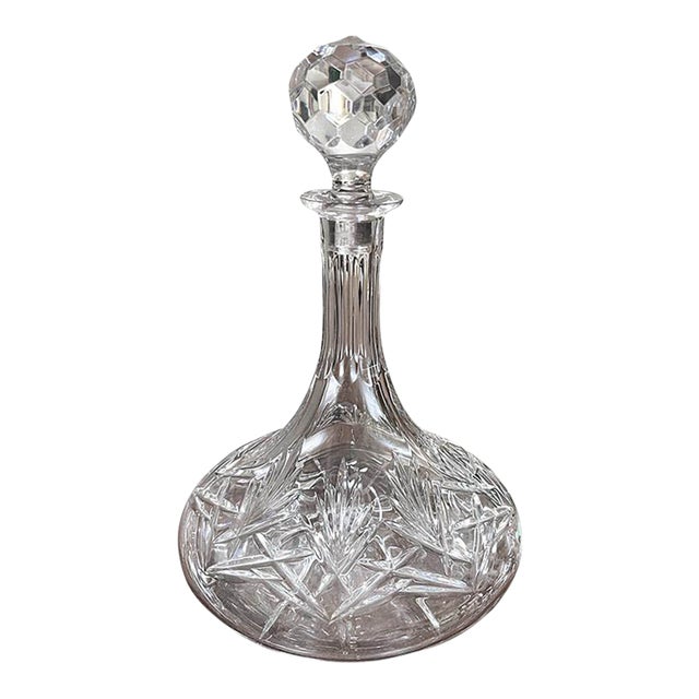 Vintage Crystal Ship's Decanter For Sale