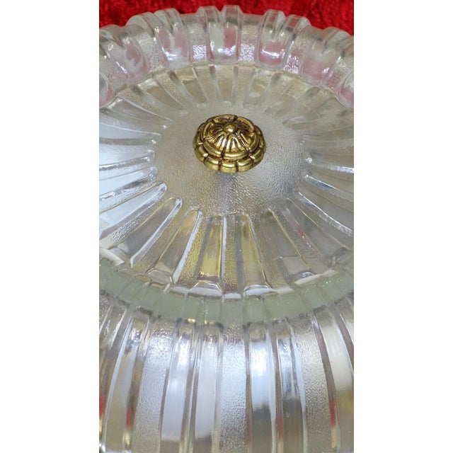 Vintage Brass and Crystal Glass Ceiling Lamp from Unbekannt, 1970s, in Very Good conditions. Designed 1970 to 1979 I have...