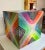 Postmodern Six Sided Cube Sculpture, Acrylic on Wood by Cecily Hangen For Sale - Image 4 of 10
