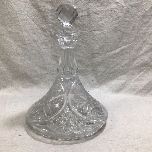 Vintage Crystal Ship's Decanter For Sale In Sacramento - Image 6 of 11