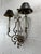 Spanish Revival Mid 20th Century Spanish Revival Iron Wall Sconces With Tole Shades, Hollywood Regency Lighting For Sale - Image 3 of 11