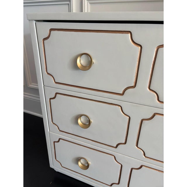 Wood Dorothy Draper Inspired Espana Painted Nightstand Chest For Sale - Image 7 of 11