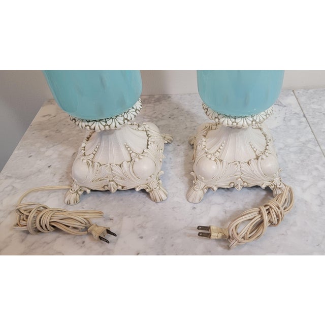 Mid 20th Century Vintage Mid-Century Modern Hollywood Regency Revival Table Lamps Neoclassical Style - a Pair For Sale - Image 5 of 18