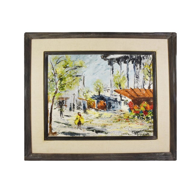 Mid 20th Century Street View Cityscape Oil Painting by Ida Cook For Sale - Image 5 of 5