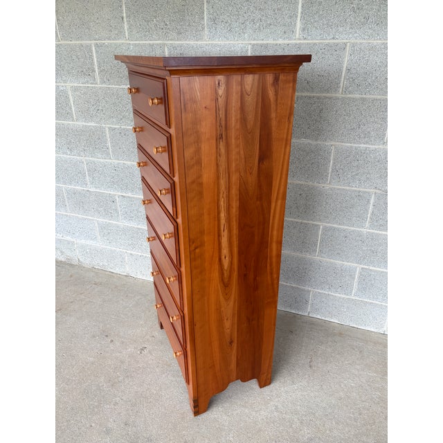 Wood Chatam Reproductions Shaker Style 7 Drawer Cherry Lingere Chest For Sale - Image 7 of 12