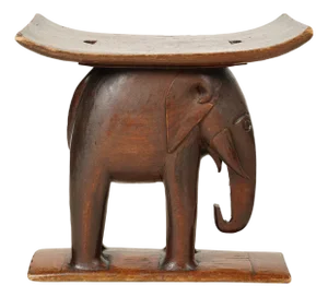 1930s African Ashanti Large Wood Elephant Stool