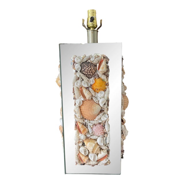 1970s Mirrored Seashell Art Lamp For Sale