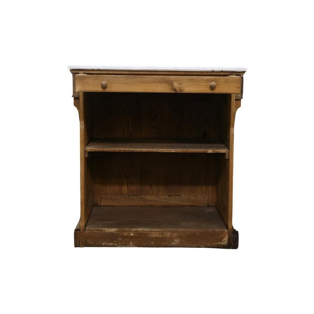 1900s French Wooden Bar With Marble Top For Sale - Image 4 of 12