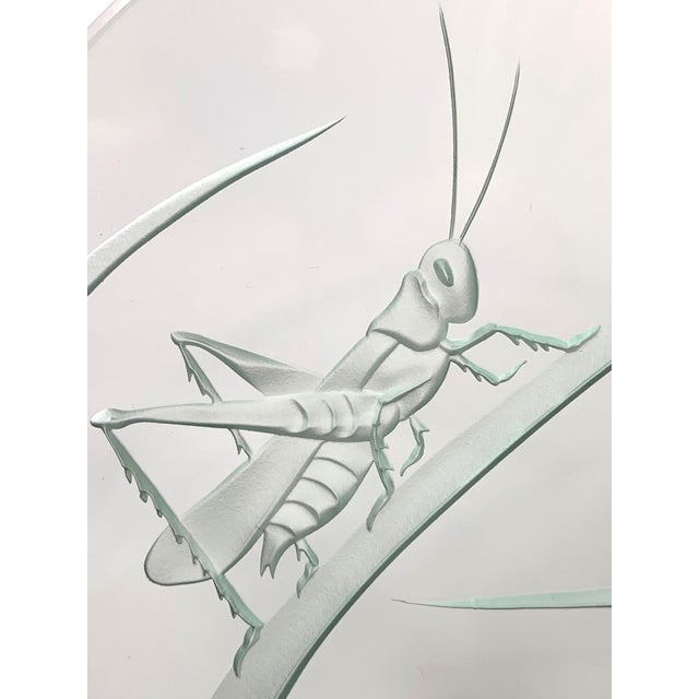 Metal Etched Glass Disk on Stand For Sale - Image 7 of 10