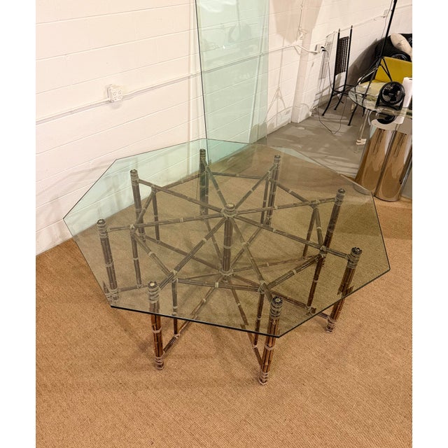 We are very pleased to offer an organic, modern dining table attributed to John McGuire, circa 1990s. McGuire designs are...