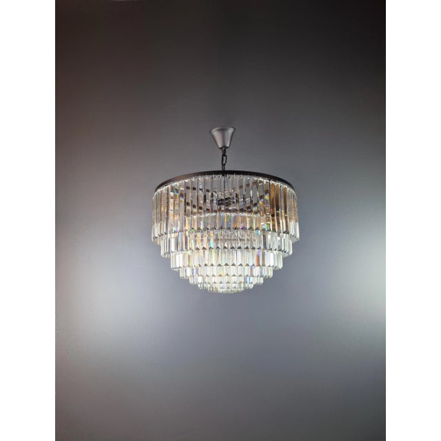 21st Century Art Nouveau Style Crystal Chandelier For Sale - Image 4 of 8