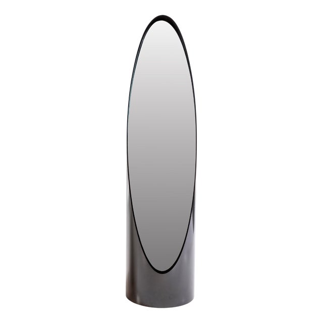 Lipstick Table Mirror in Black, Italy, 1970s For Sale